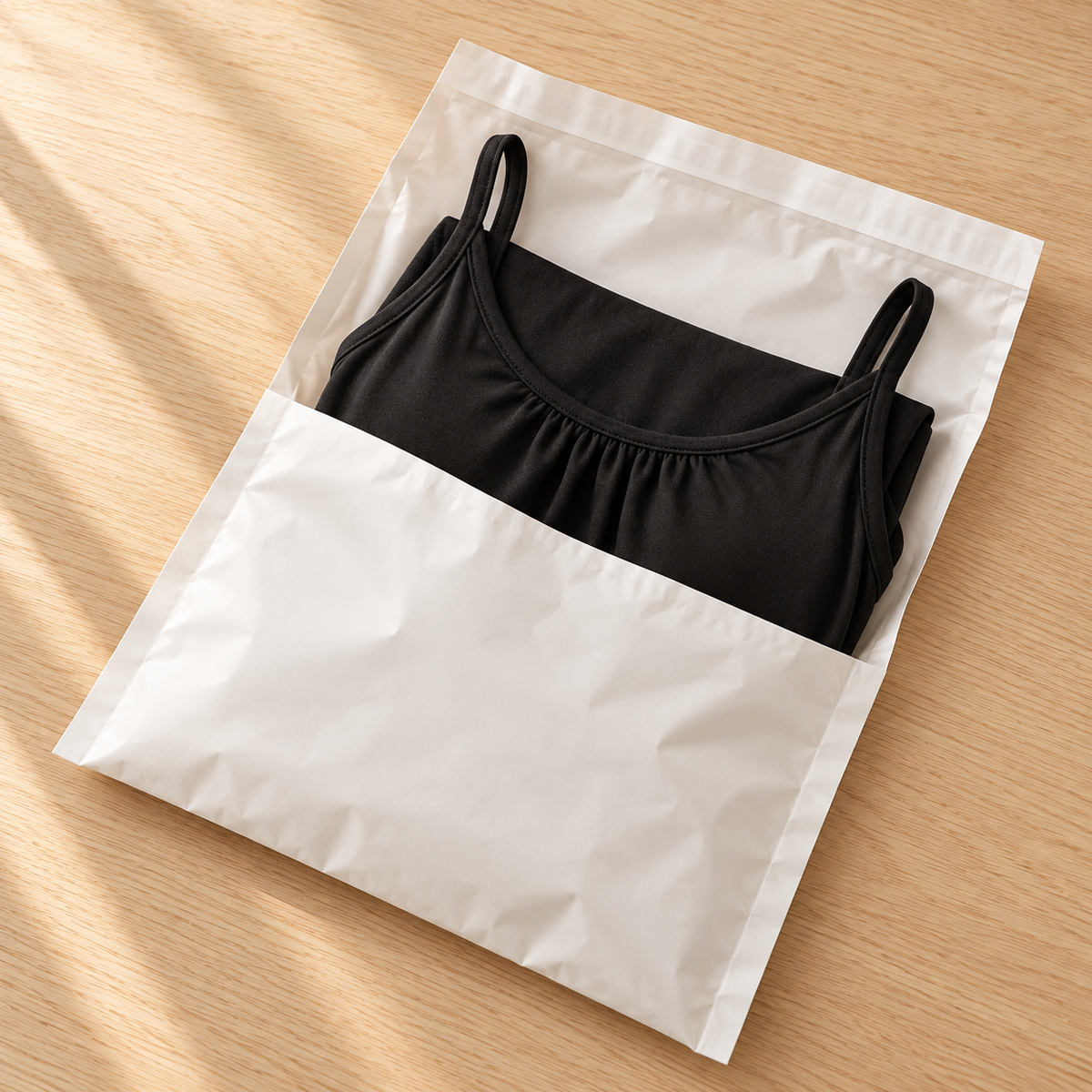 Everyday Tank folded in a shipping mailer
